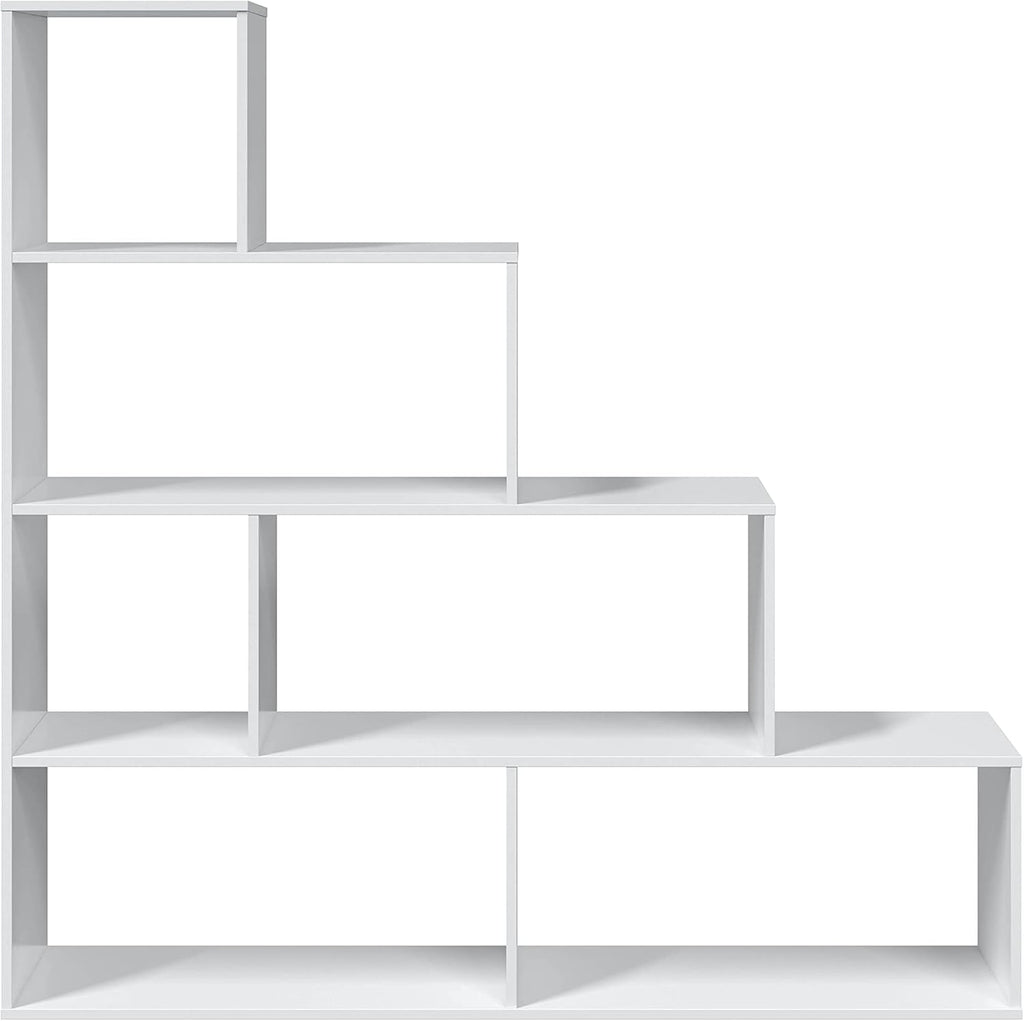 Libreria bianca lucida 145x29x145 cm - Moderna con 6 vani capienti