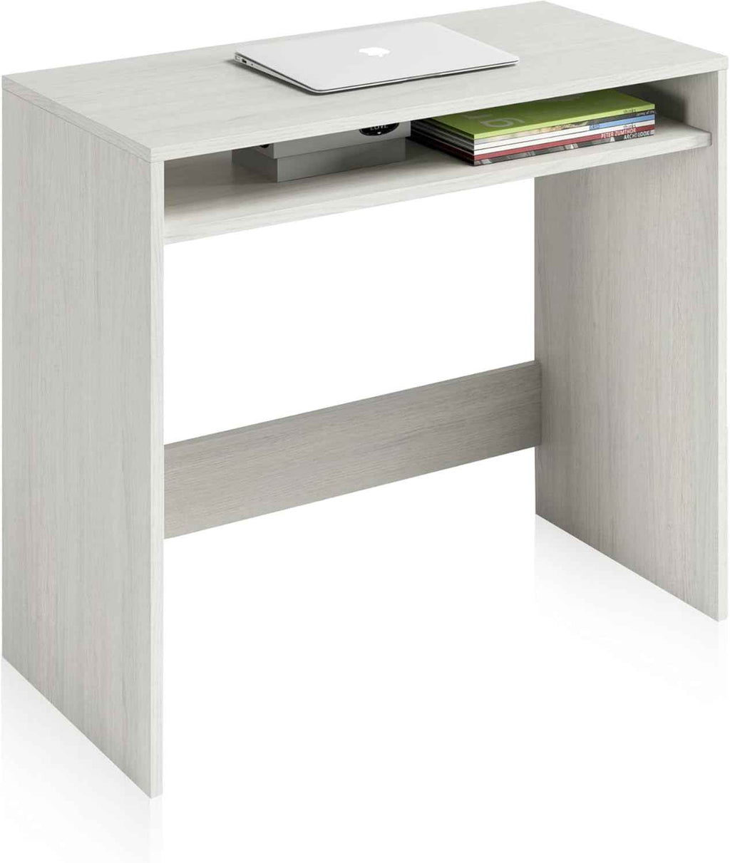Scrittoio compatto bianco Alpes - 79x43x79 cm con ripiani moderni