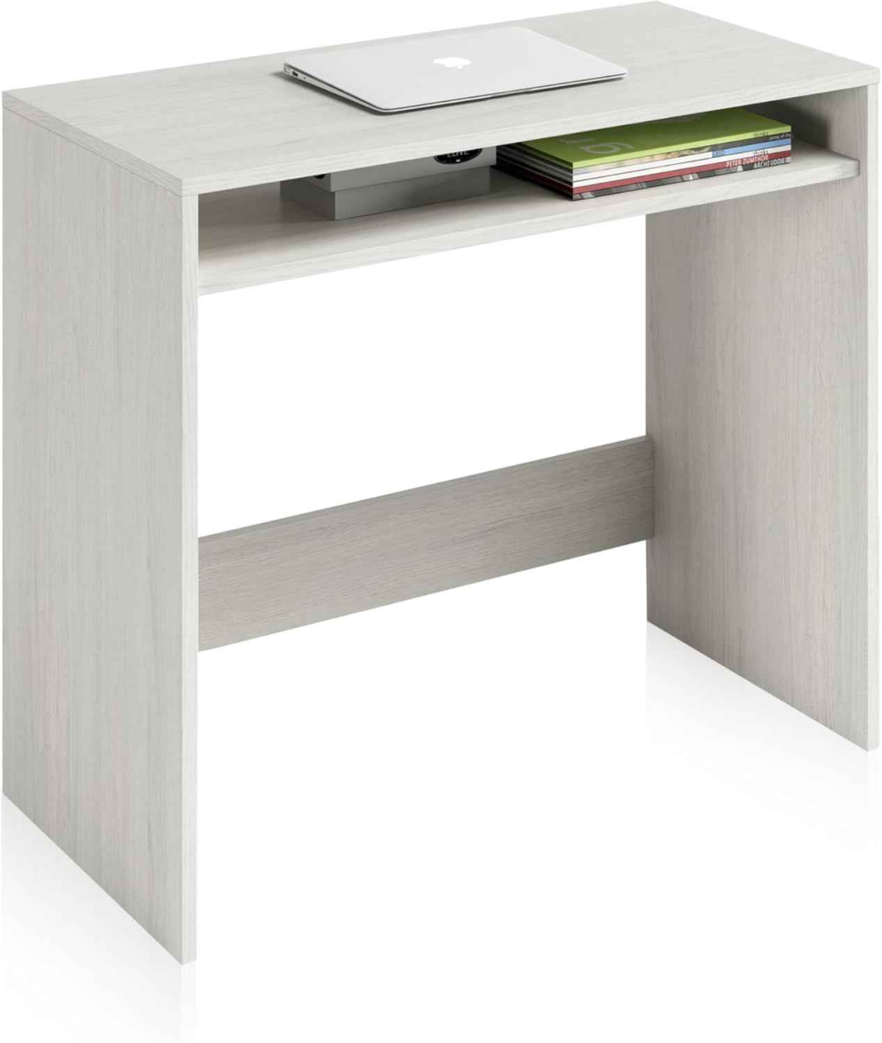Scrittoio compatto bianco Alpes - 79x43x79 cm con ripiani moderni