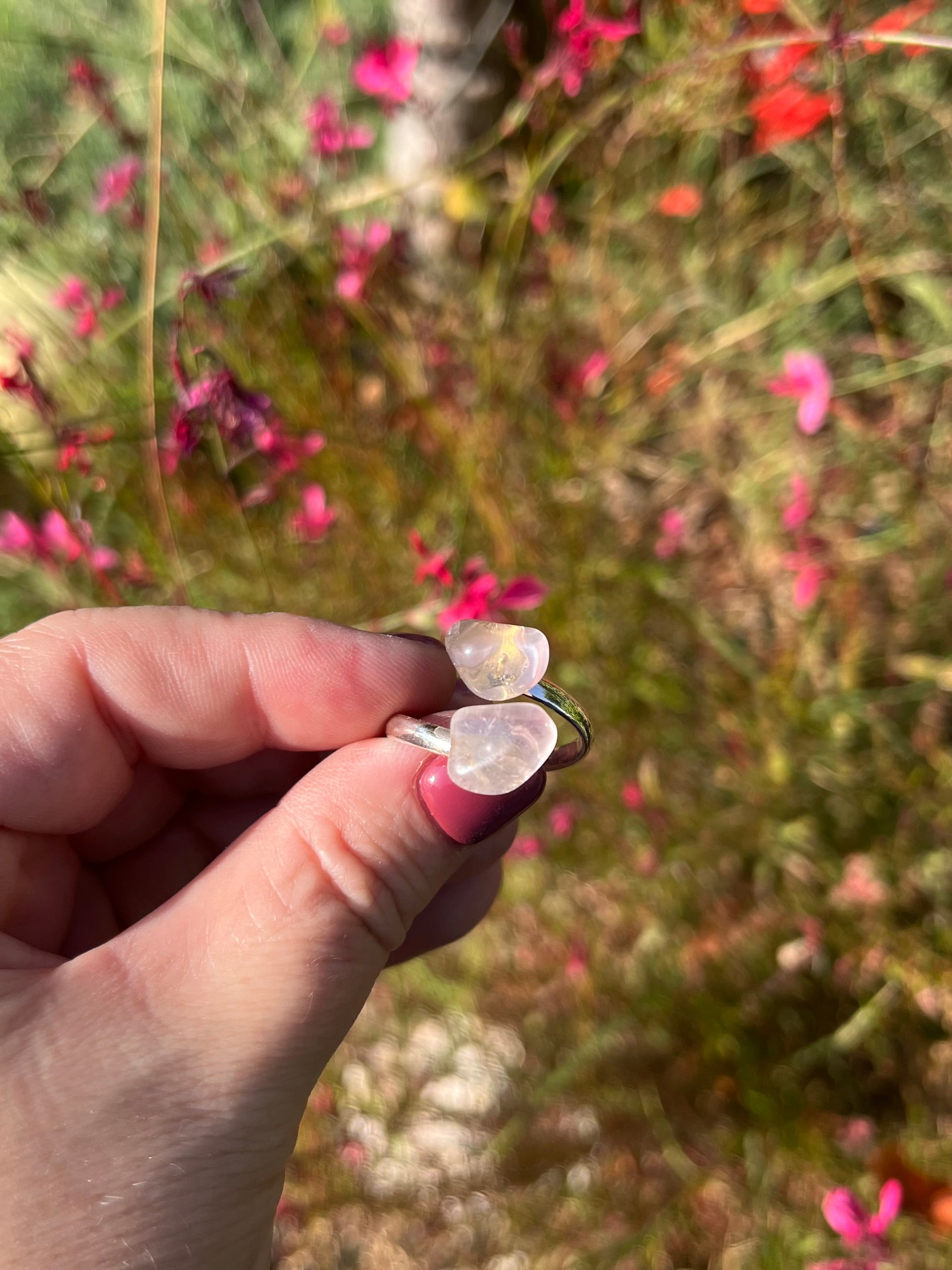 Anello Doppia Pietra Burattata