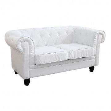 Divano Chesterfield in ecopelle bianca o marrone vintage 2 o 3 posti