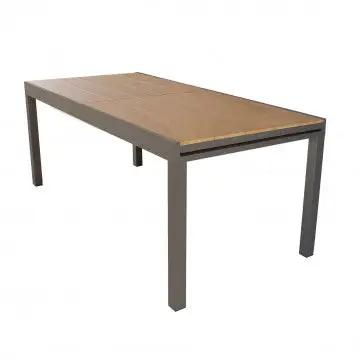 Tavolo Allungabile Cayman 160/240 X 95 in Alluminio Bianco/Taupe con Piano Polywood Teak