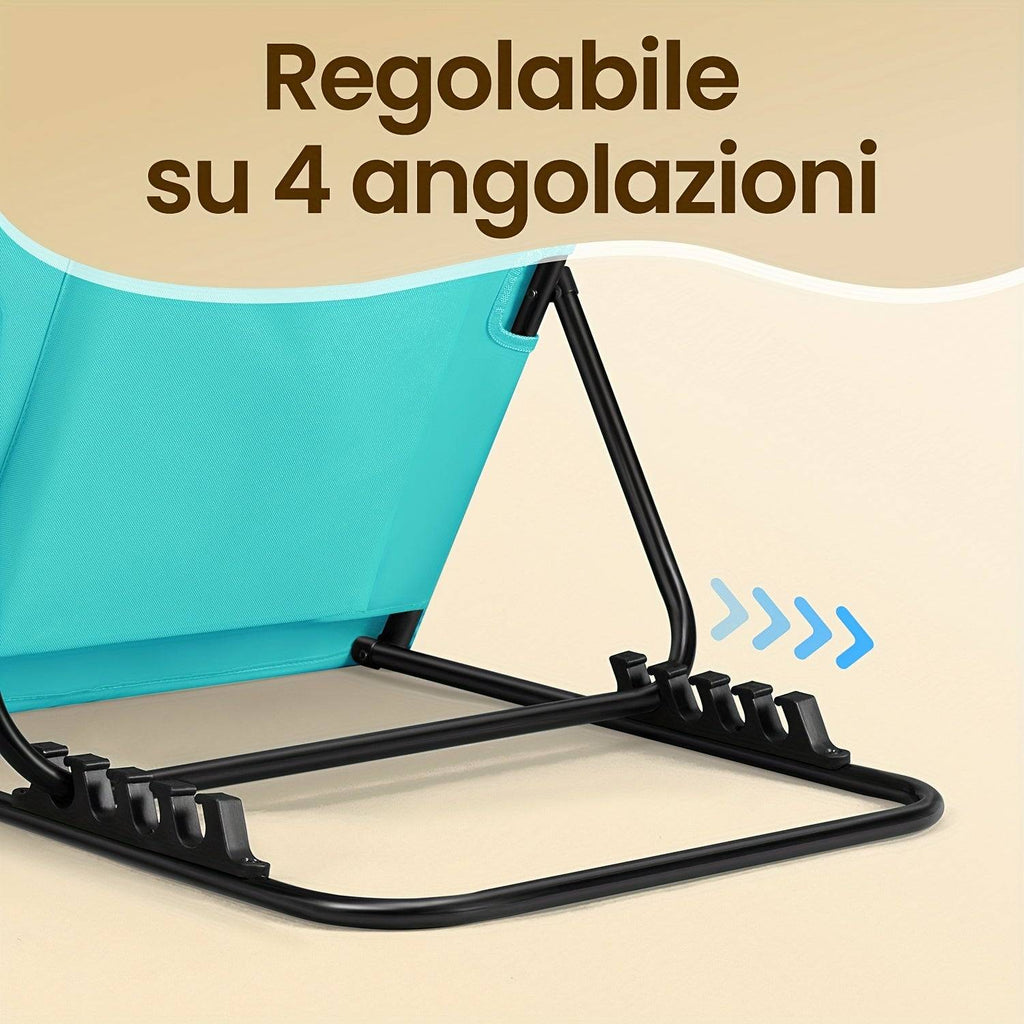 SONGMICS Sdraio Pieghevole Spiaggia Reclinabile 158x55cm Leggera Portatile Campeggio Giardino Piscina
