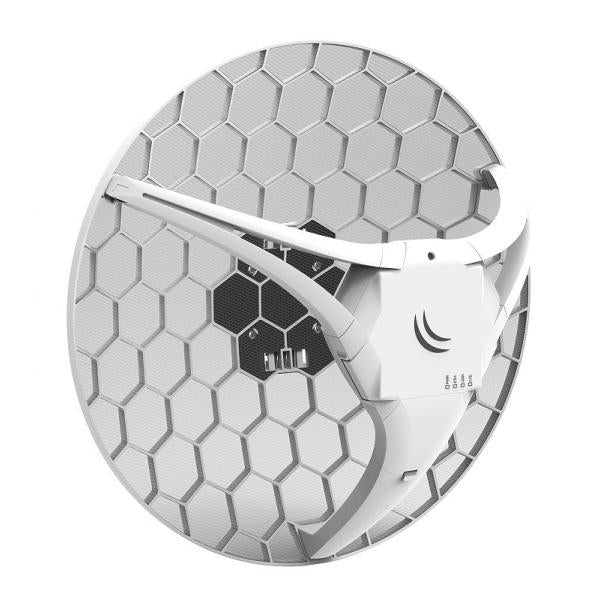 MikroTik, LHG R with 10.5dBi 60 degrees LTE directional antenna, 650MHz CPU, 64MB RAM, 2xLAN (one with PoE, OUT) miniPCI, e slot, Dual, SIM, RouterOS L3, outdoor enclosure, PSU, PoE injector, pole mon [RBLHGR]