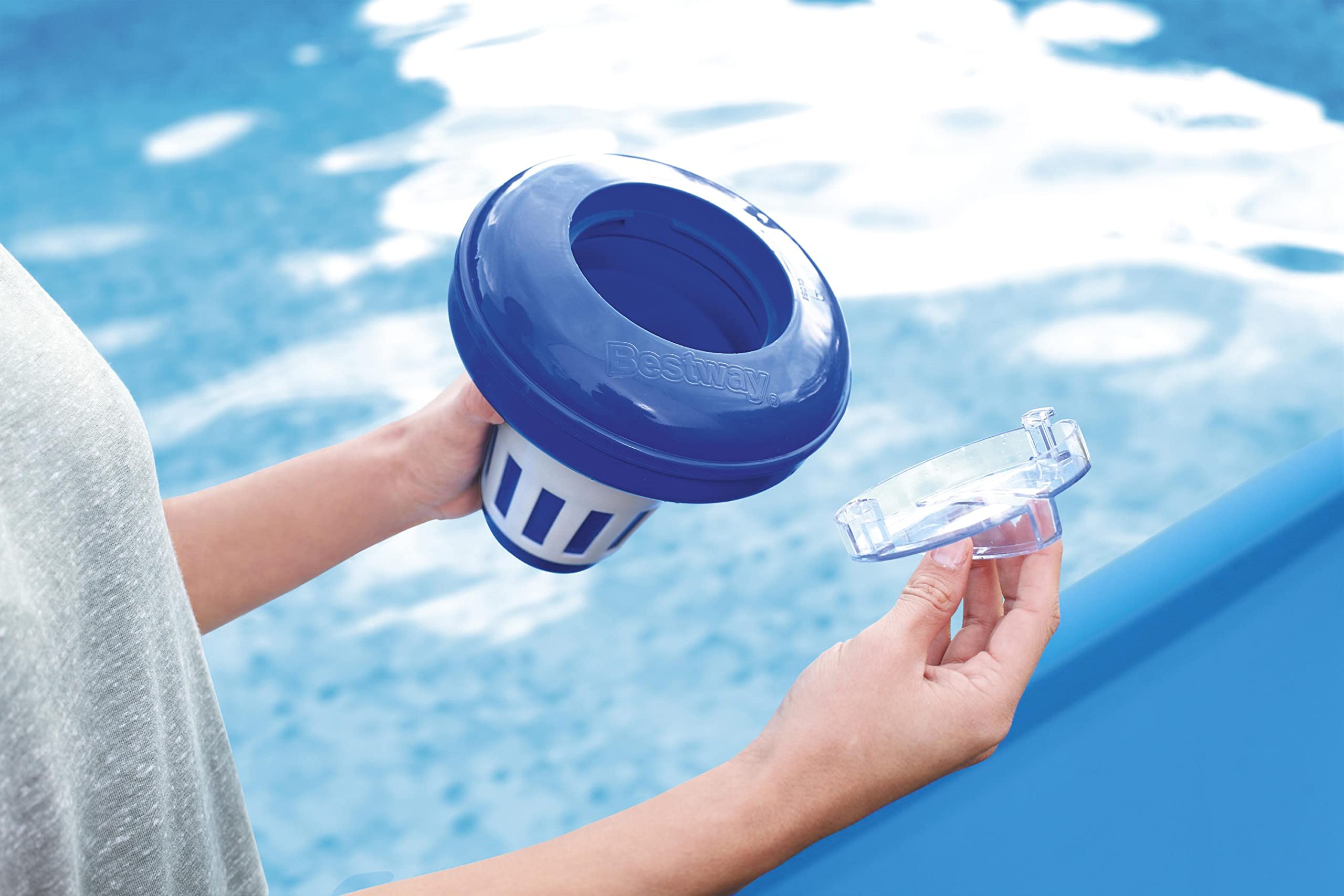 Dispenser cloro galleggiante 16,5 cm regolabile pastiglie