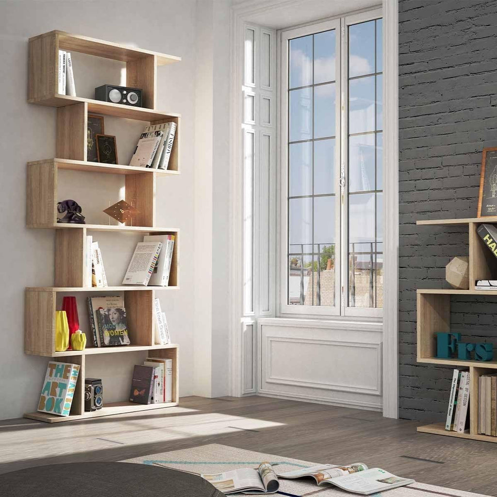 Libreria componibile alta "Athena" 6 vani rovere canadian 192 cm