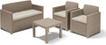 Set Salotto Alabama Cappuccino con Cuscini Color Sabbia