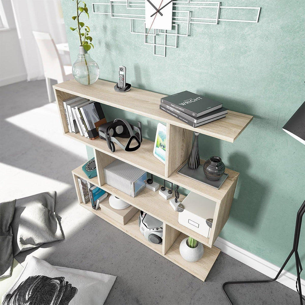 Libreria componibile bassa Athena - 110x97x24 cm, colore canadian