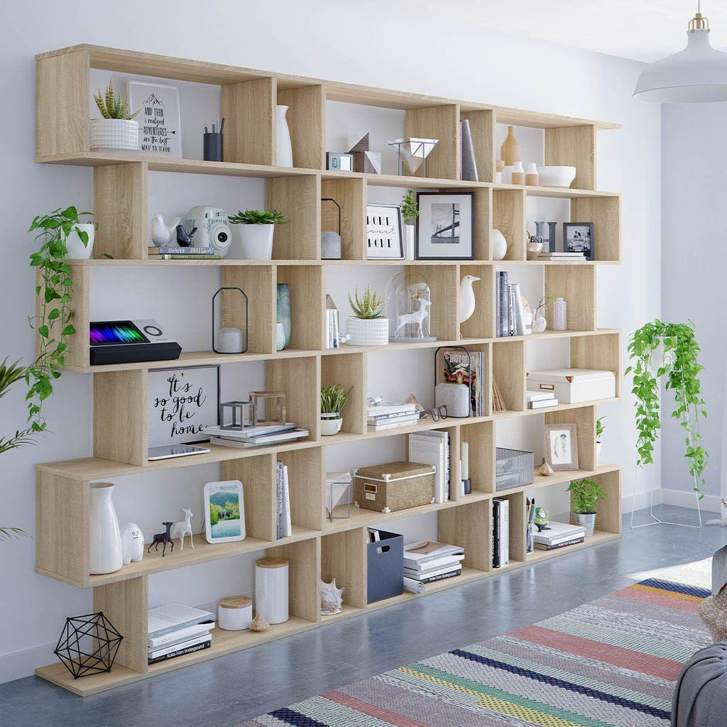 Libreria componibile alta "Athena" 6 vani rovere canadian 192 cm