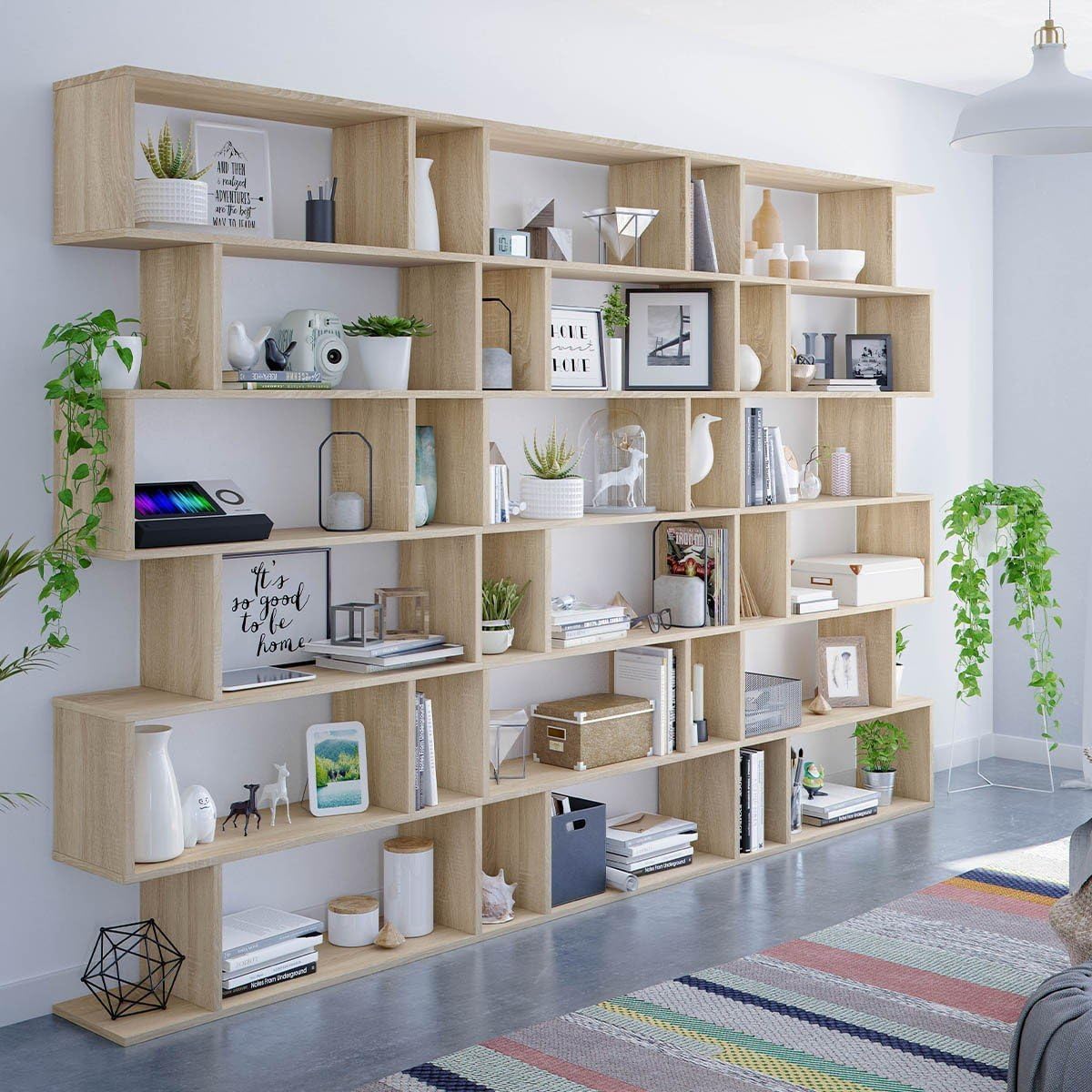 Libreria componibile alta "Athena" 6 vani rovere canadian 192 cm