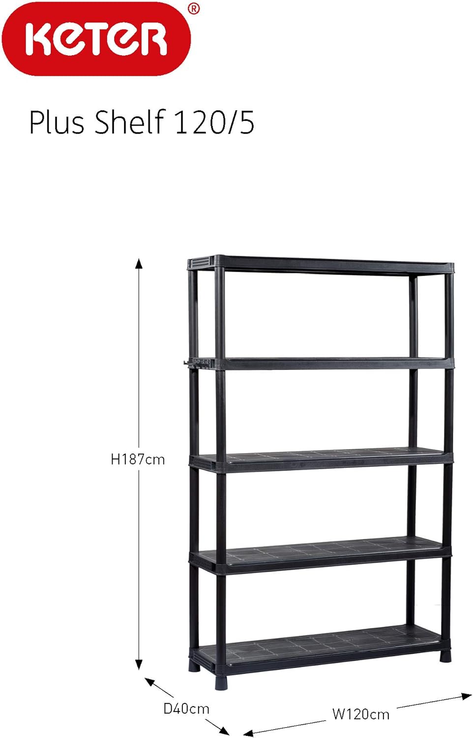 SCAFFALE RESINA PLUS 120X40X187H