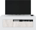 Mobile TV bianco Baltik - 139x42x53 cm con 3 ante e foro passacavi