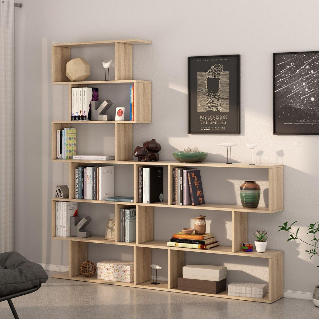 Libreria componibile bassa Athena - 110x97x24 cm, colore canadian