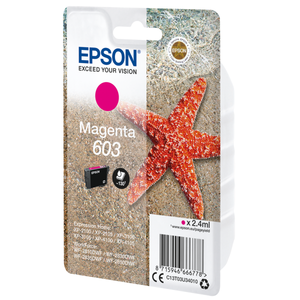 EPSON CARTUCCIA INK MAGENTA, STELLA MARINA, 603 [C13T03U34010]