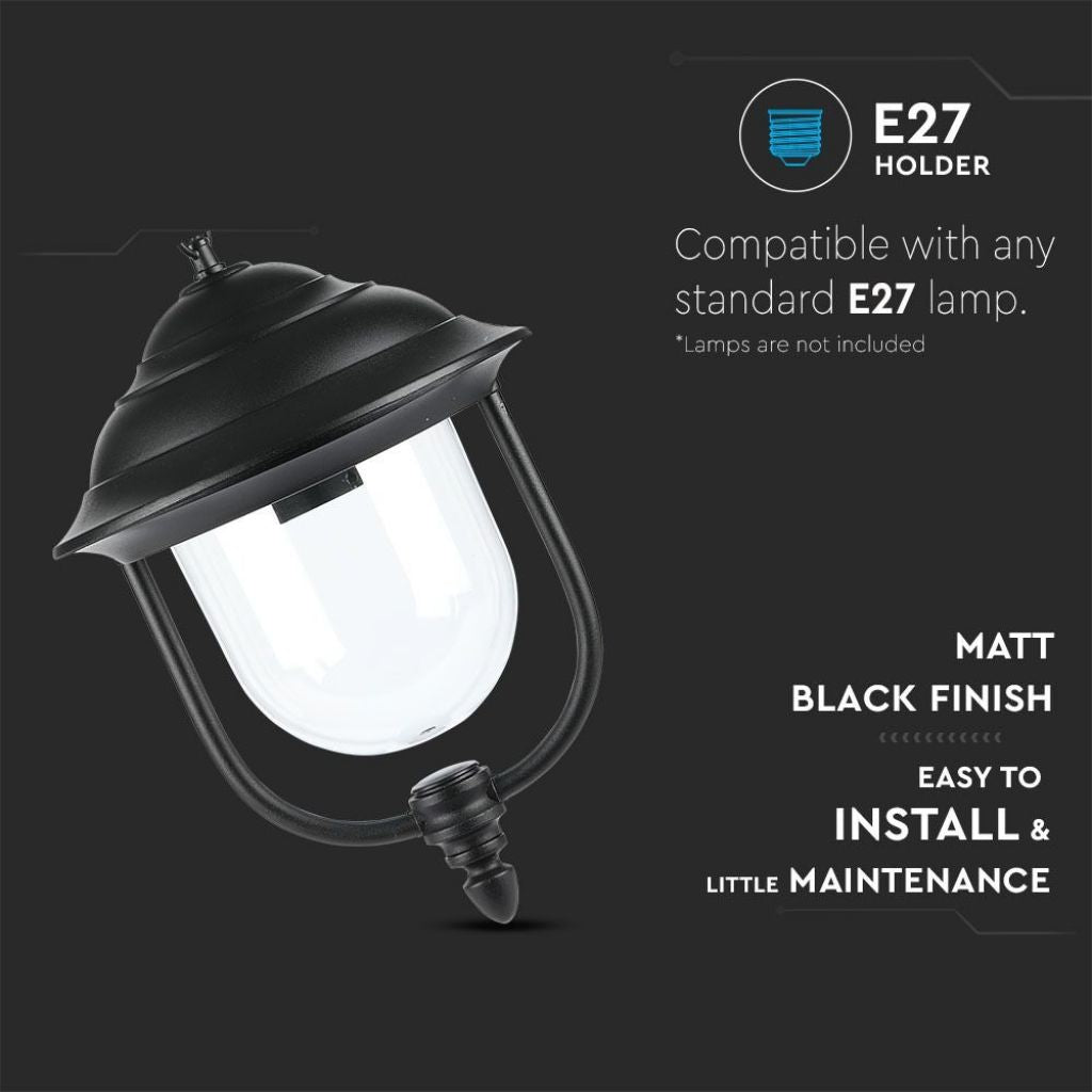 V-TAC Lampada LED da Soffitto a Lanterna E27, L 890mm, Nero, IP44, Max 60W