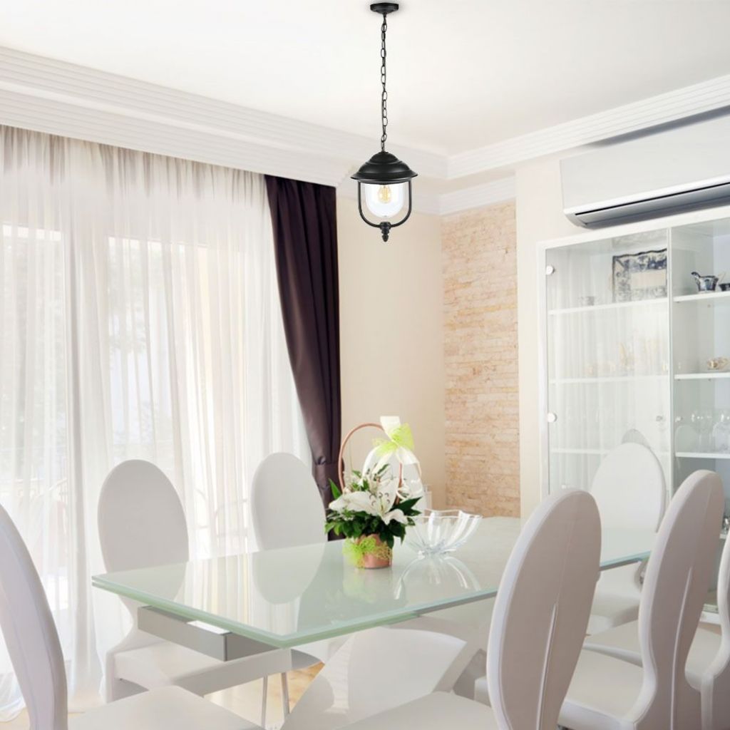V-TAC Lampada LED da Soffitto a Lanterna E27, L 890mm, Nero, IP44, Max 60W