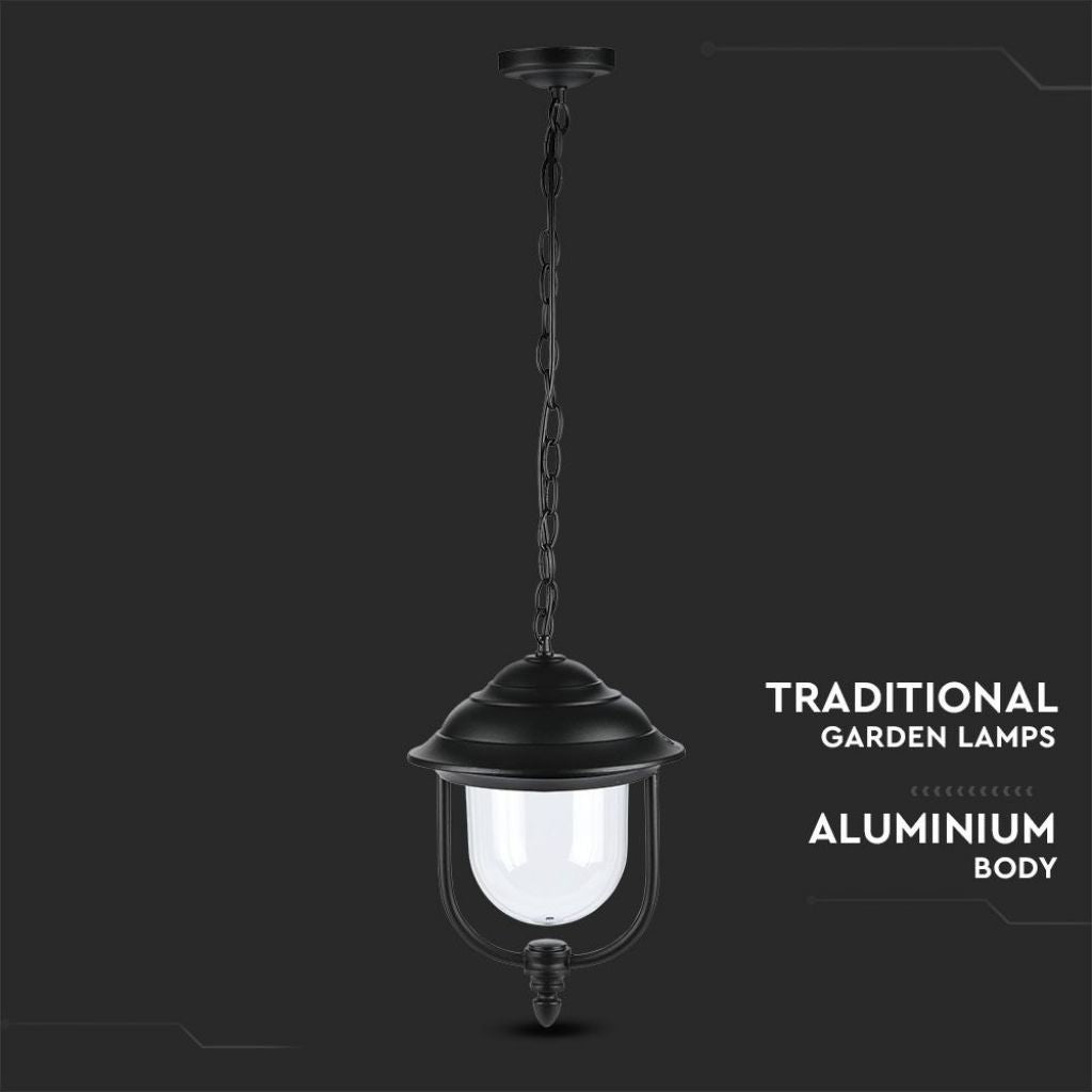 V-TAC Lampada LED da Soffitto a Lanterna E27, L 890mm, Nero, IP44, Max 60W