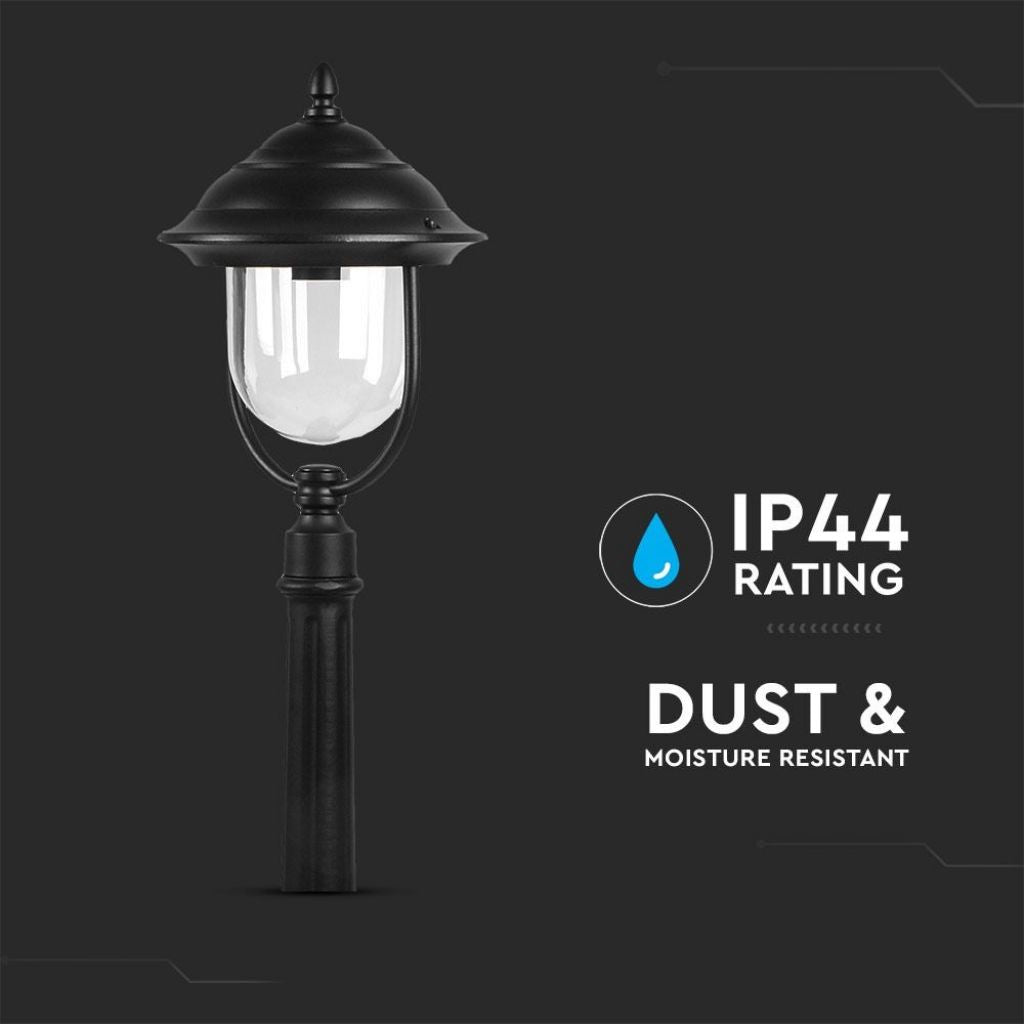 V-TAC Lampada LED da Terra a Lanterna E27, H 110cm, Nero, IP44, Max 60W