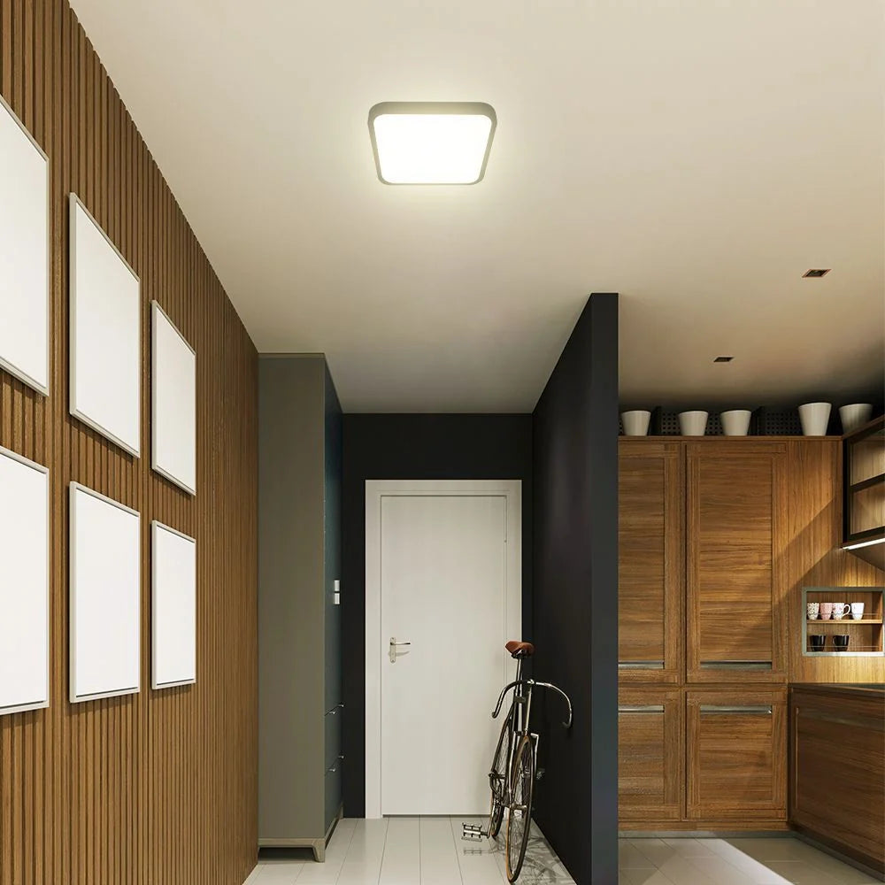 18W LED Dome Light SAMSUNG Chip 4000K Square Black Frame IP44