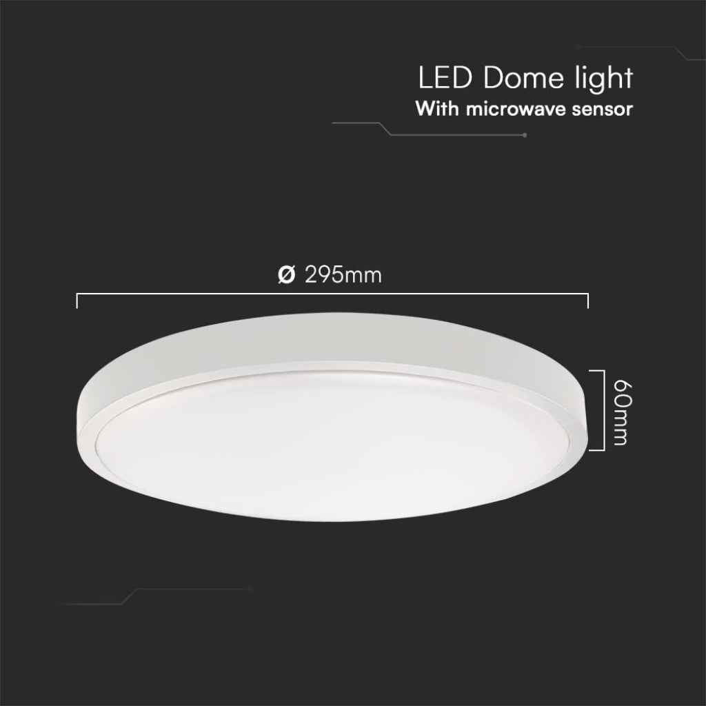 Plafoniera LED Rotonda 18W con Telecomando e Sensore di Movimento 6500K IP44