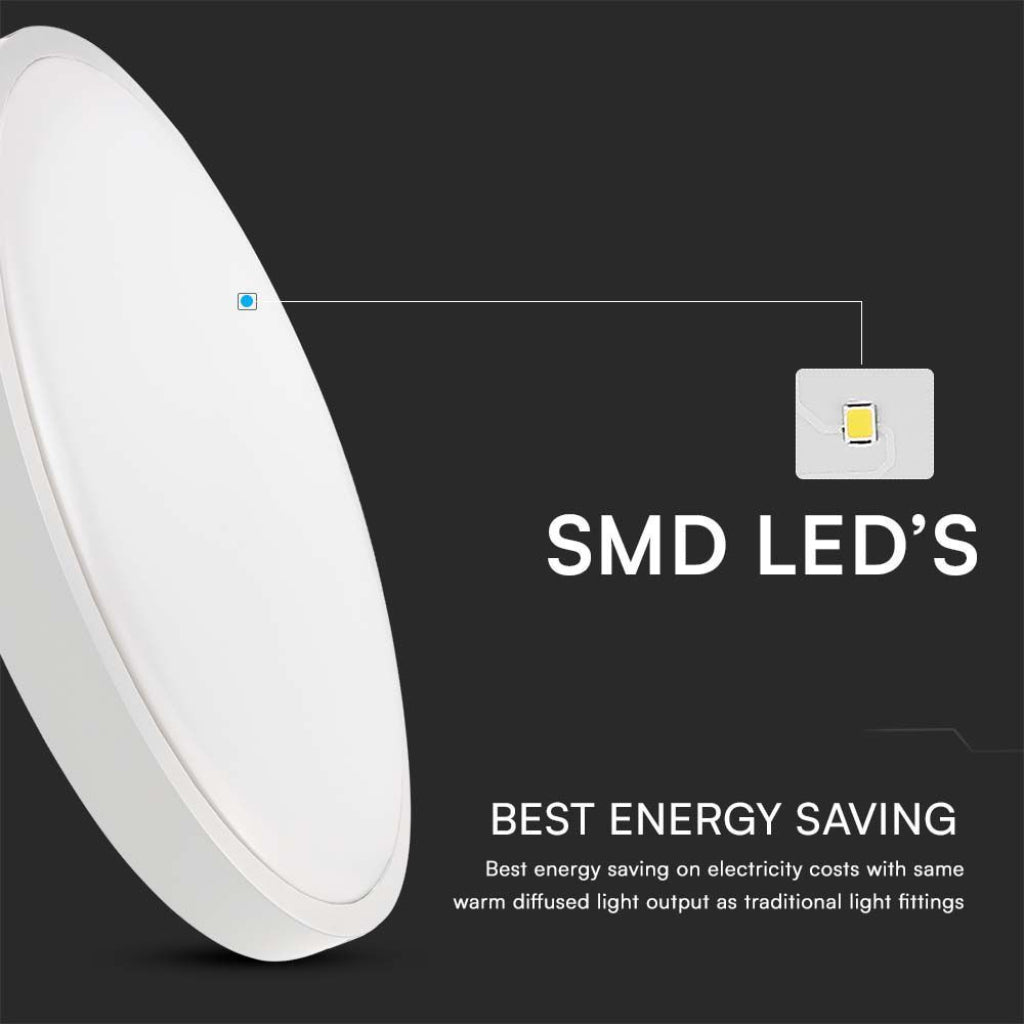 V-Tac Plafoniera LED 36W Rotonda 4000K con Sensore e Telecomando
