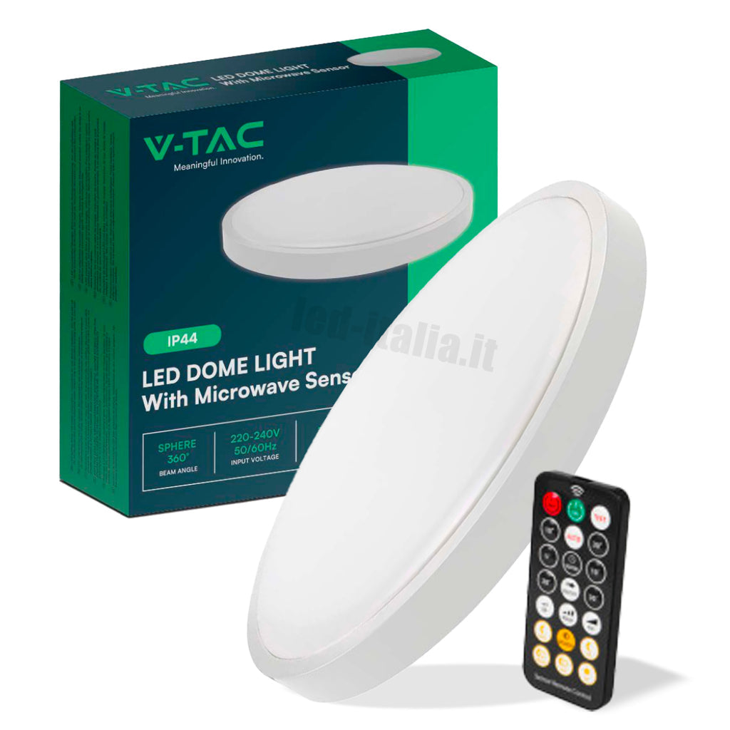 V-Tac Plafoniera LED 36W Rotonda 4000K con Sensore e Telecomando