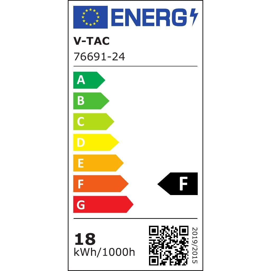 Plafoniera LED V‑TAC 18 W Ø295mm nera – Chip Samsung & sensore, 4000 K