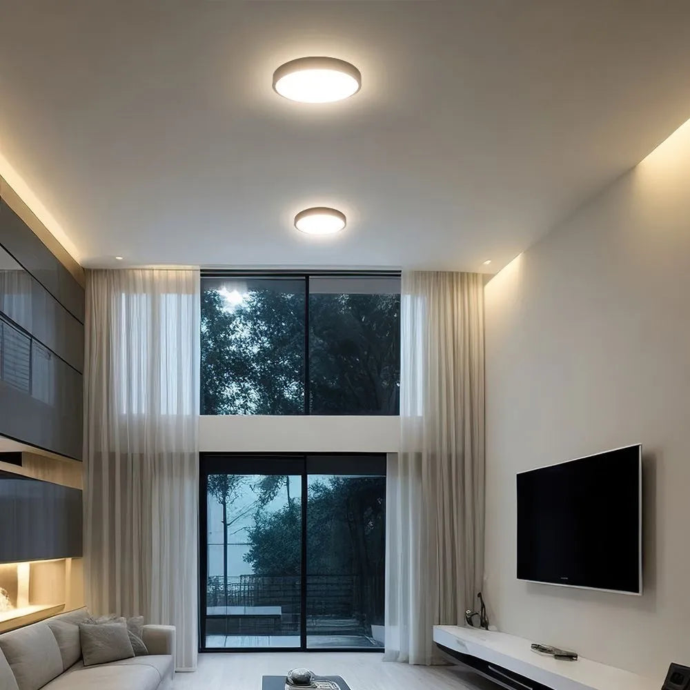 Plafoniera LED V‑TAC 36W rotonda nera – 4000K, sensore e telecomando