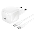 45W USB PD WALL CHARGER W/ 1M PVC C-C CABLE WHT [WCA013KQ1MWH-B6]