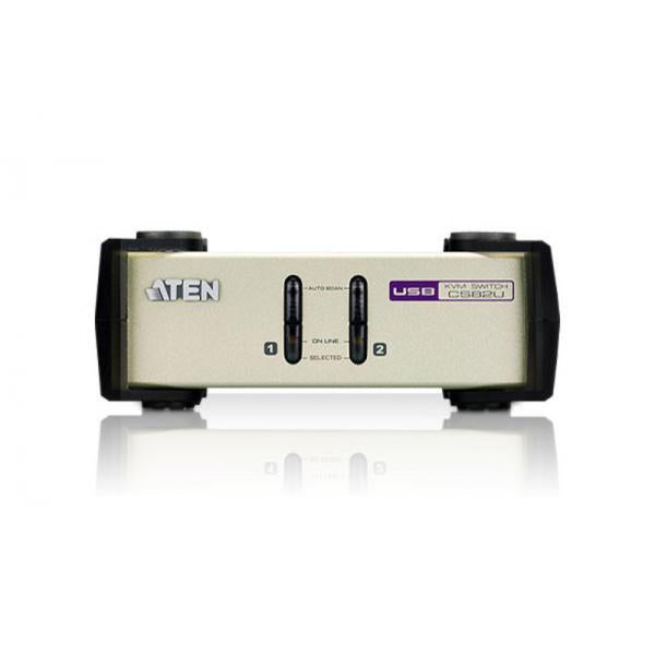 ATEN 2 Port PS2/USB KVM, Console & PC PS2/USB support, Video Dynasync, Gaming K+M Support, Mouse sw- PROMO FINO AD ESAURIMENTO SCORTE [CS82U-AT]