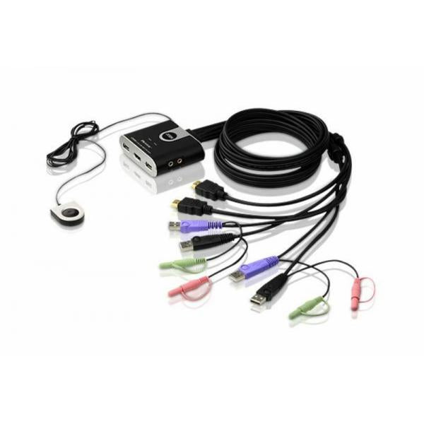 ATEN 2 Port USB HDMI KVM Audio / Video Dynasync / Auto Switch / Remote Control / Gaming K+M support [CS692-AT]