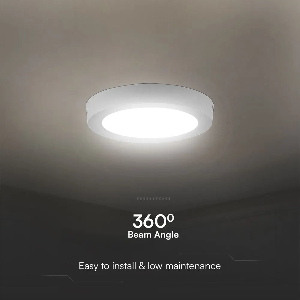 Plafoniera LED V‑TAC 12 W rotonda – 6400 K, chip Samsung, bianca