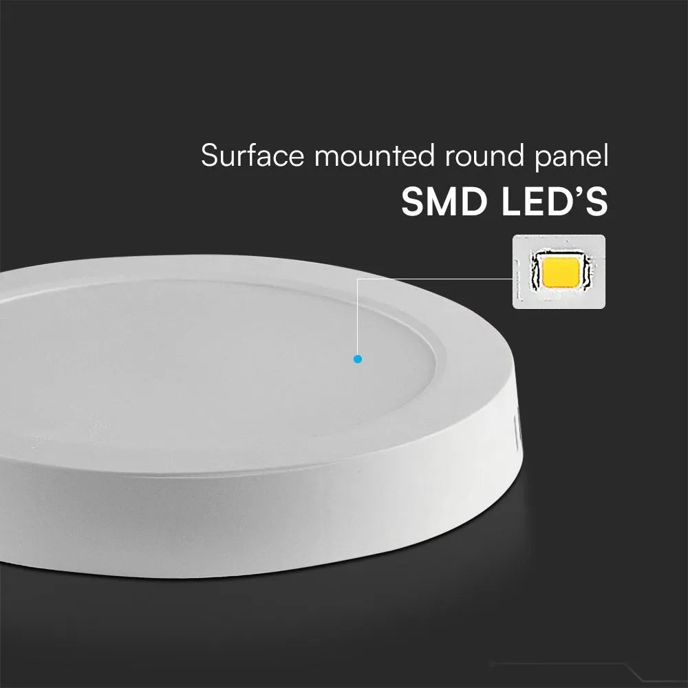 Plafoniera LED V‑TAC 12 W rotonda – 6400 K, chip Samsung, bianca
