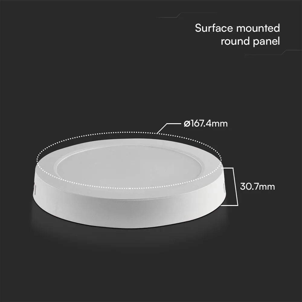 Plafoniera LED V‑TAC 12 W rotonda – 6400 K, chip Samsung, bianca