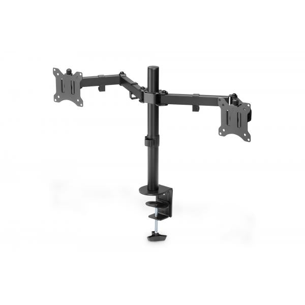 Digitus Dual Monitor Clamp Mount 15-32inch - Max Weight 2 x 8 kg - Black [DA-90400]