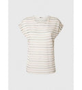 Pepe Jeans maglietta da donna in lino con stampa a righe Olaya PL505461 0AA multi