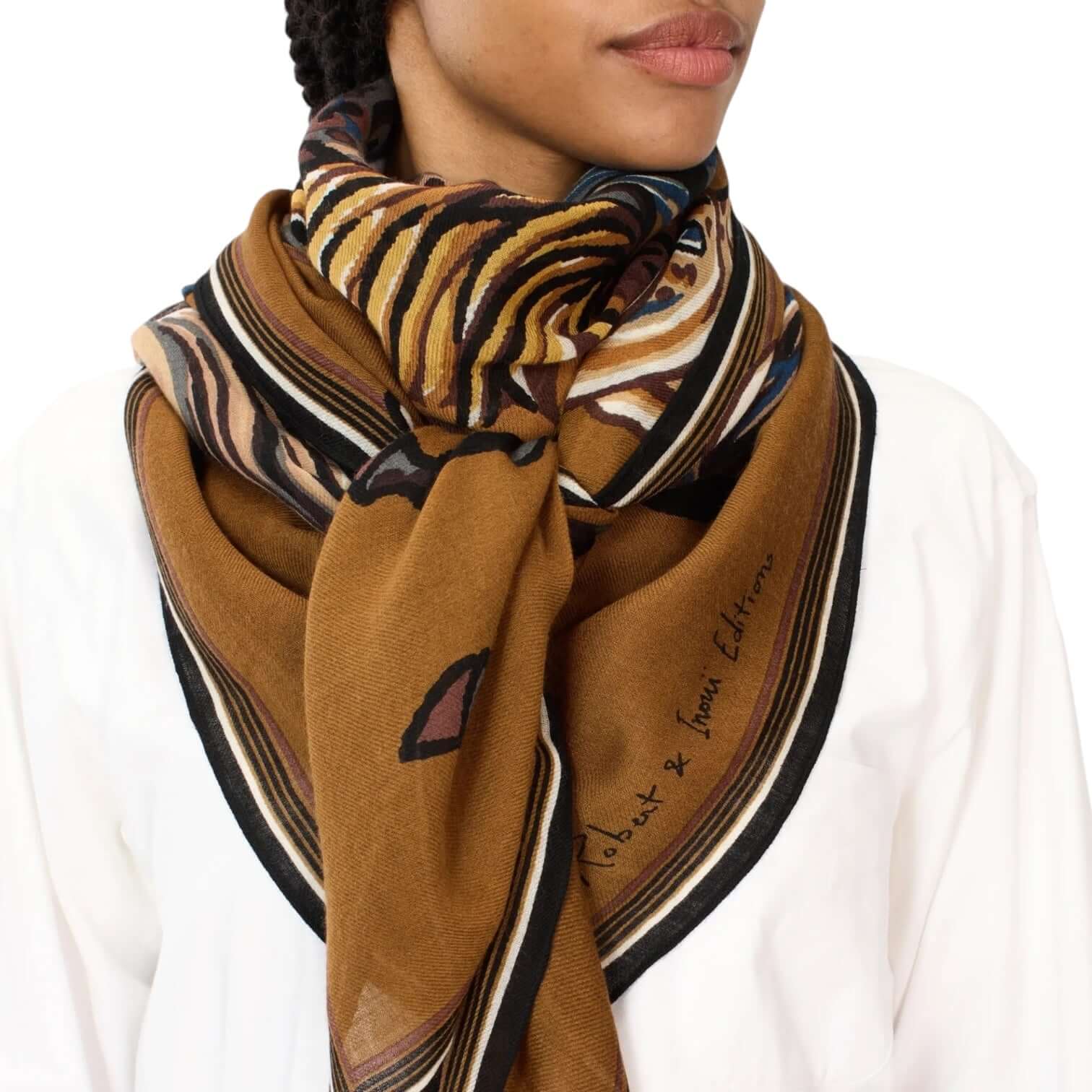 Foulard Quadrato Western Marrone