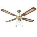 Ventilatore 4 pale legno con lampada 130 cm