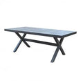 Tavolo Mackay 200 x 100 - struttura in alluminio, piano in ceramica effetto legno