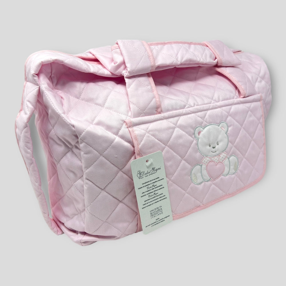 Dolci Sogni - Borsa Porta Accessori Per Neonati -  Fasciatoio Neonato Ricamata Vari Colori