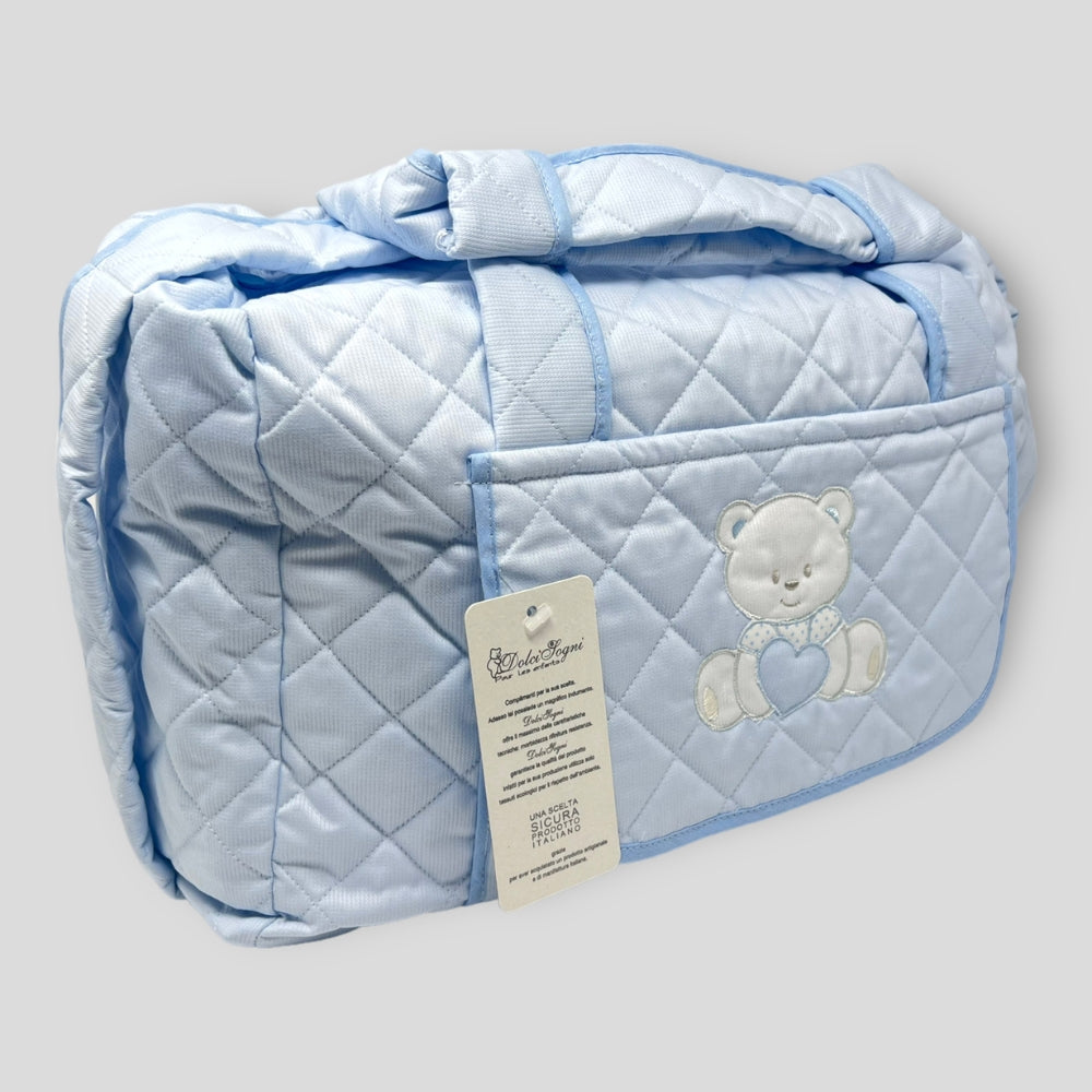 Dolci Sogni - Borsa Porta Accessori Per Neonati -  Fasciatoio Neonato Ricamata Vari Colori