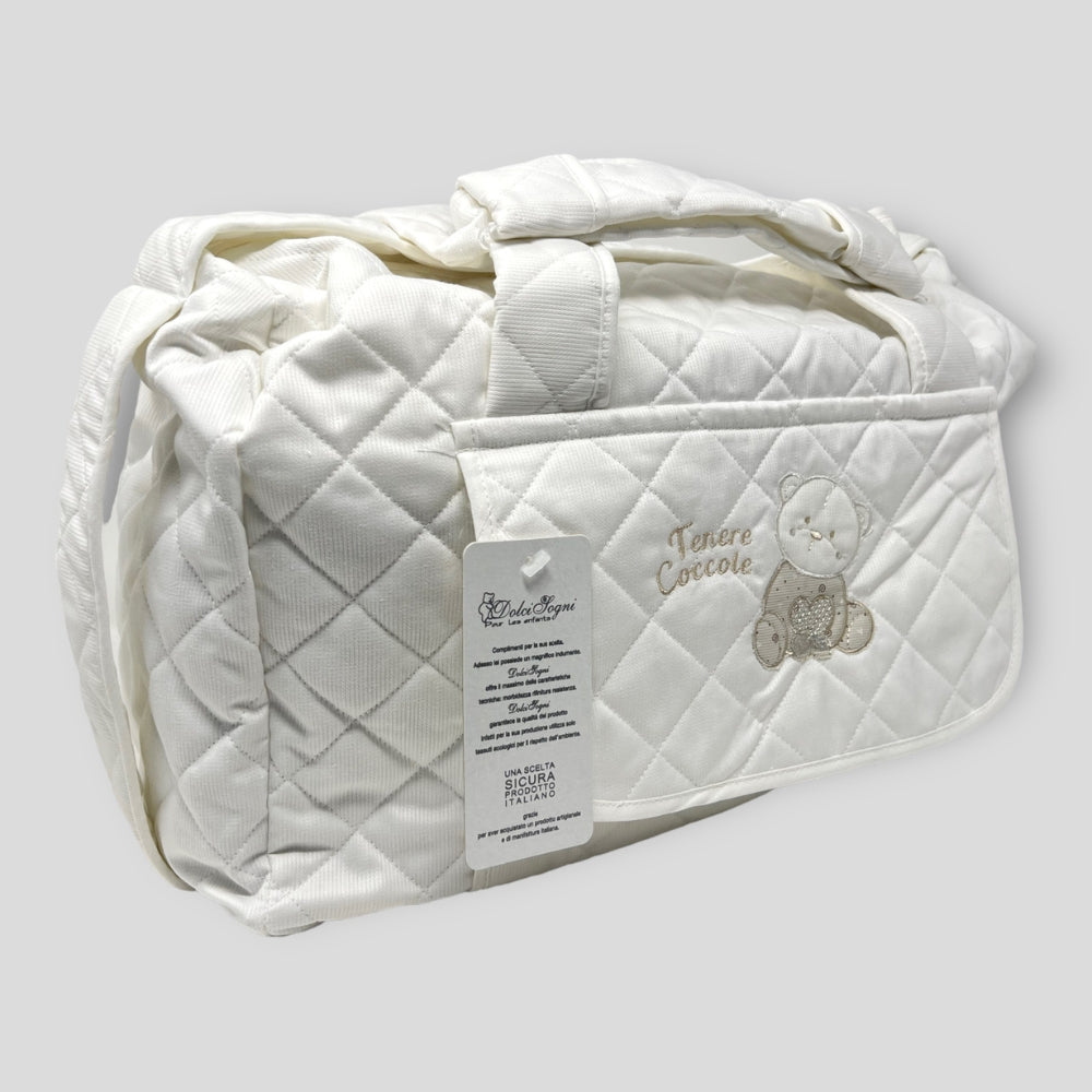 Dolci Sogni - Borsa Porta Accessori Per Neonati -  Fasciatoio Neonato Ricamata Vari Colori