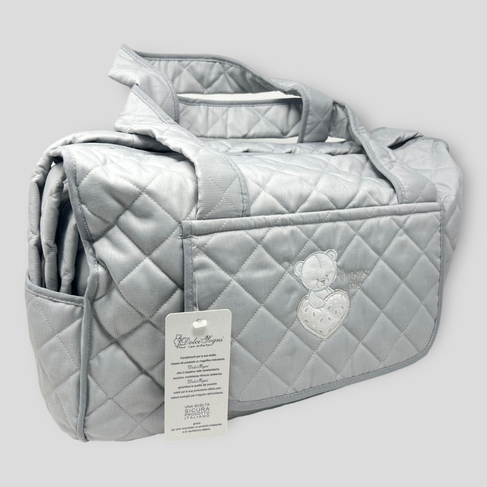 Dolci Sogni - Borsa Porta Accessori Per Neonati -  Fasciatoio Neonato Ricamata Vari Colori