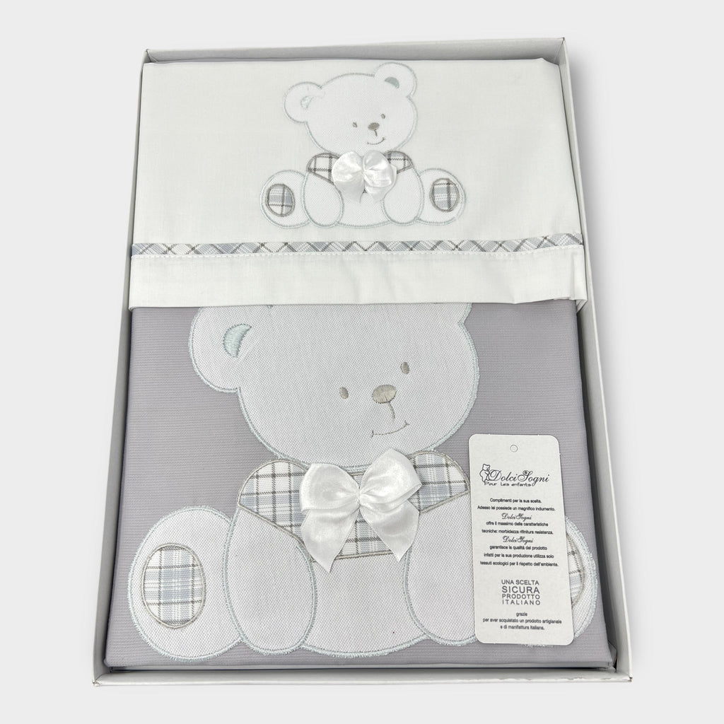 Dolci Sogni - Coordinato Culla In Piquet 4 Pezzi  Copriletto Completo Lenzuola Carrozzina Art. 6005