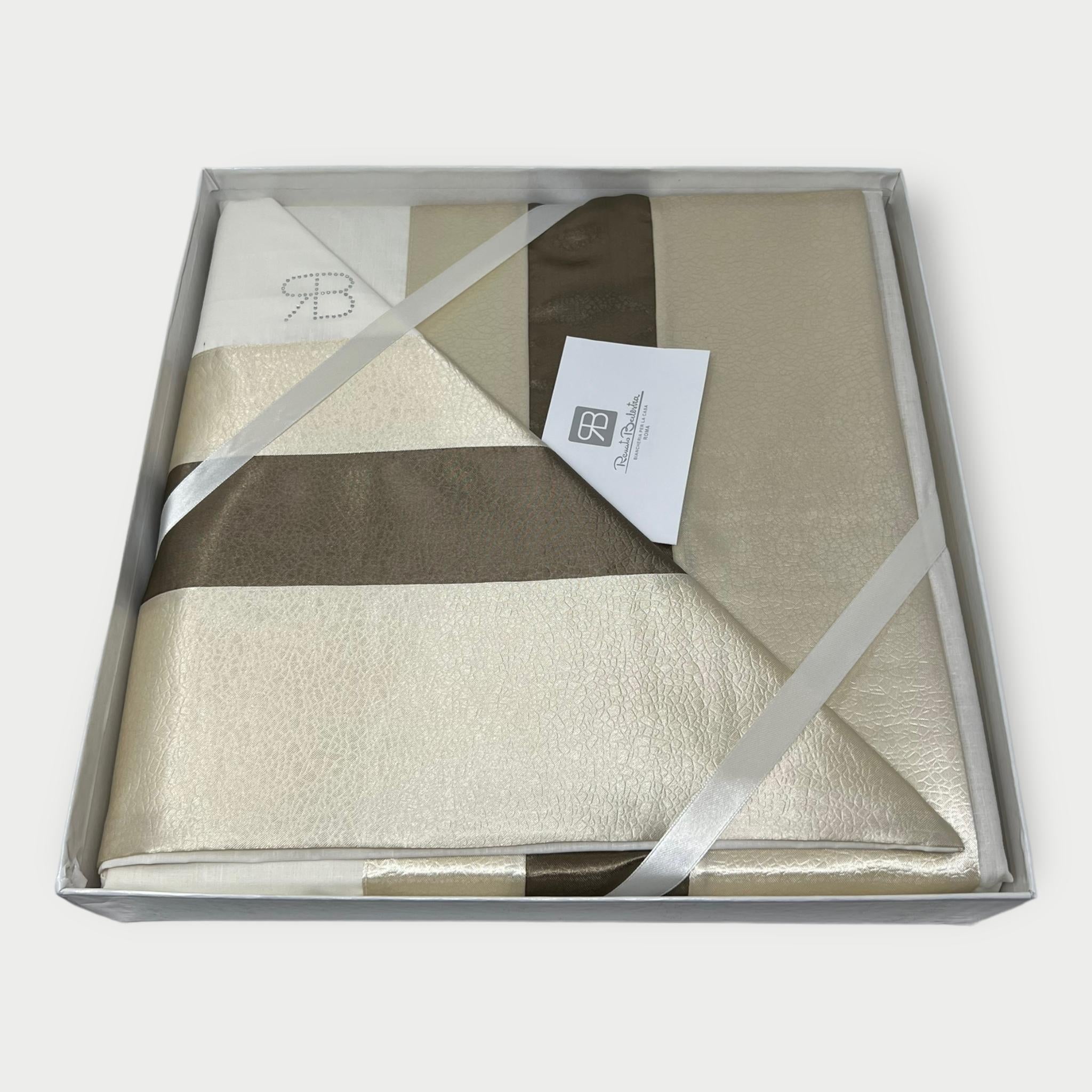 Renato Balestra - Completo Lenzuola Matrimoniale In Raso Con Applicazione Art. Copp641