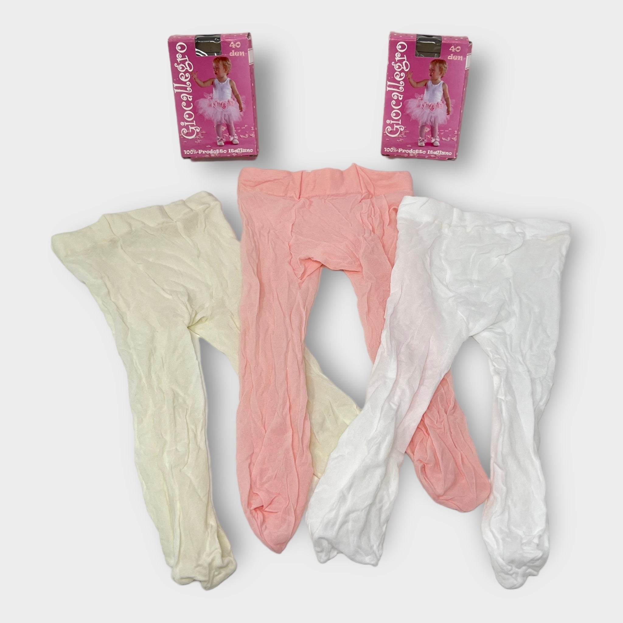 Giocallegro Collants 40 Den Soffice E Calda Misure Baby E Bimba 0/8 Anni Colori Bco Rosa Panna