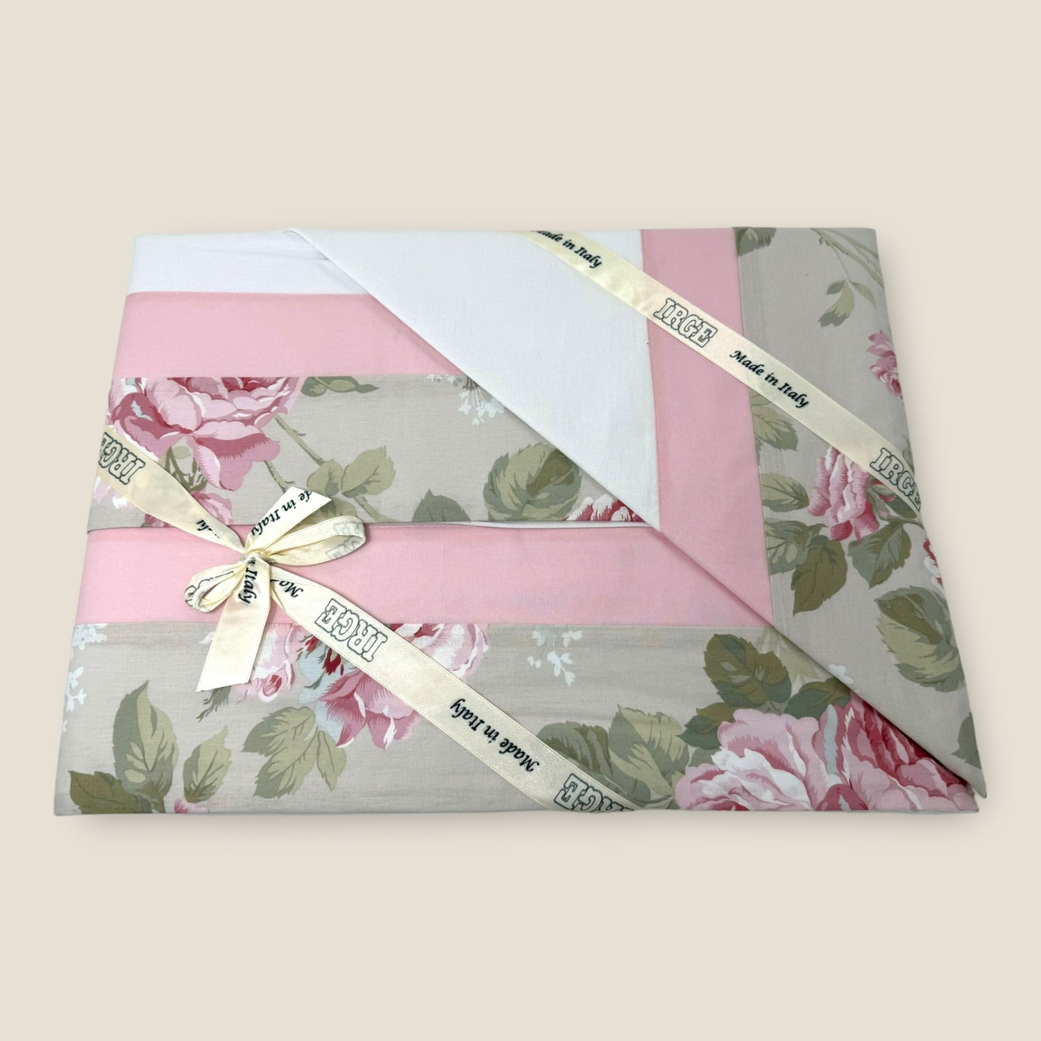 Irge - Completo Letto Matrimoniale Fantasia Fiori 100% Cotone Art. Gaia