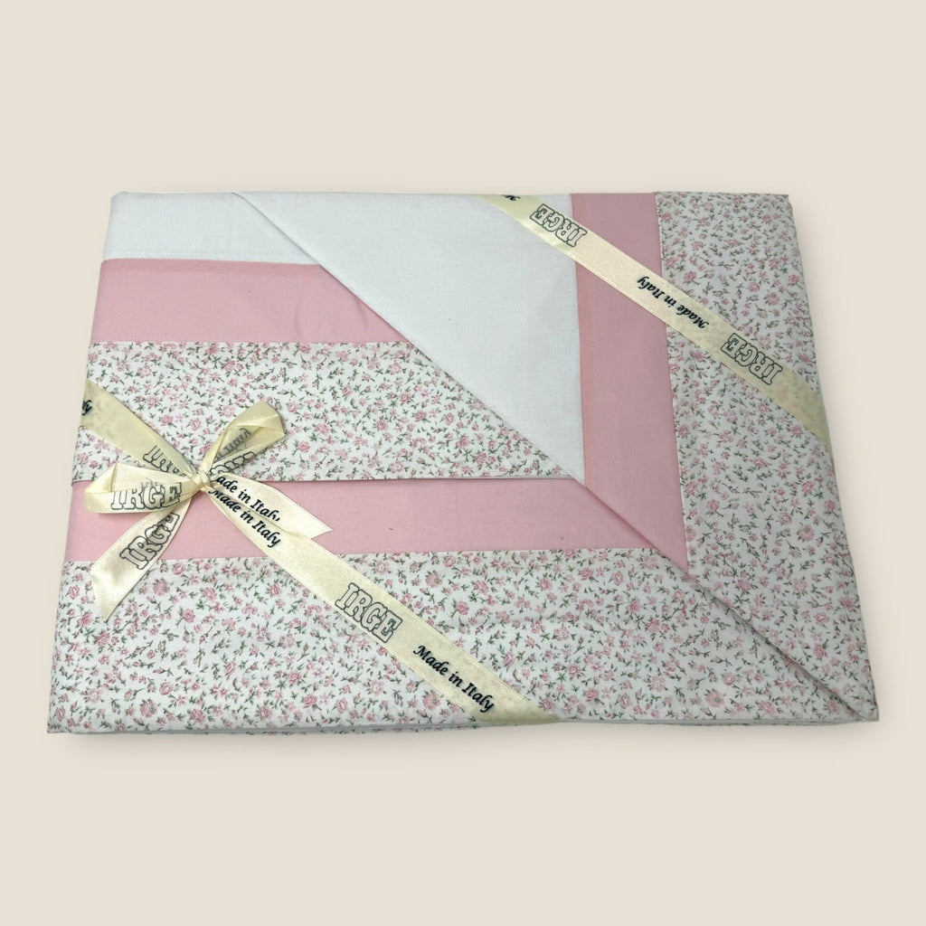 Irge - Completo Letto Matrimoniale Fantasia Fiori 100% Cotone Art. Gaia