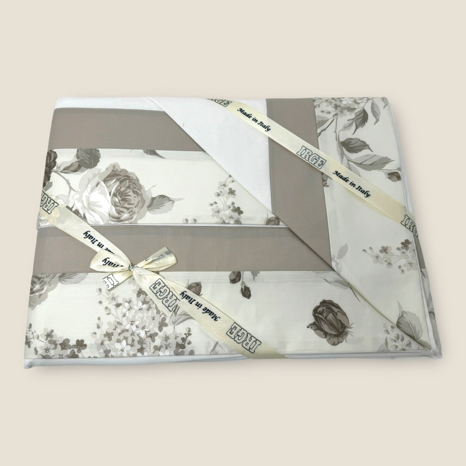 Irge - Completo Letto Matrimoniale Fantasia Fiori 100% Cotone Art. Gaia