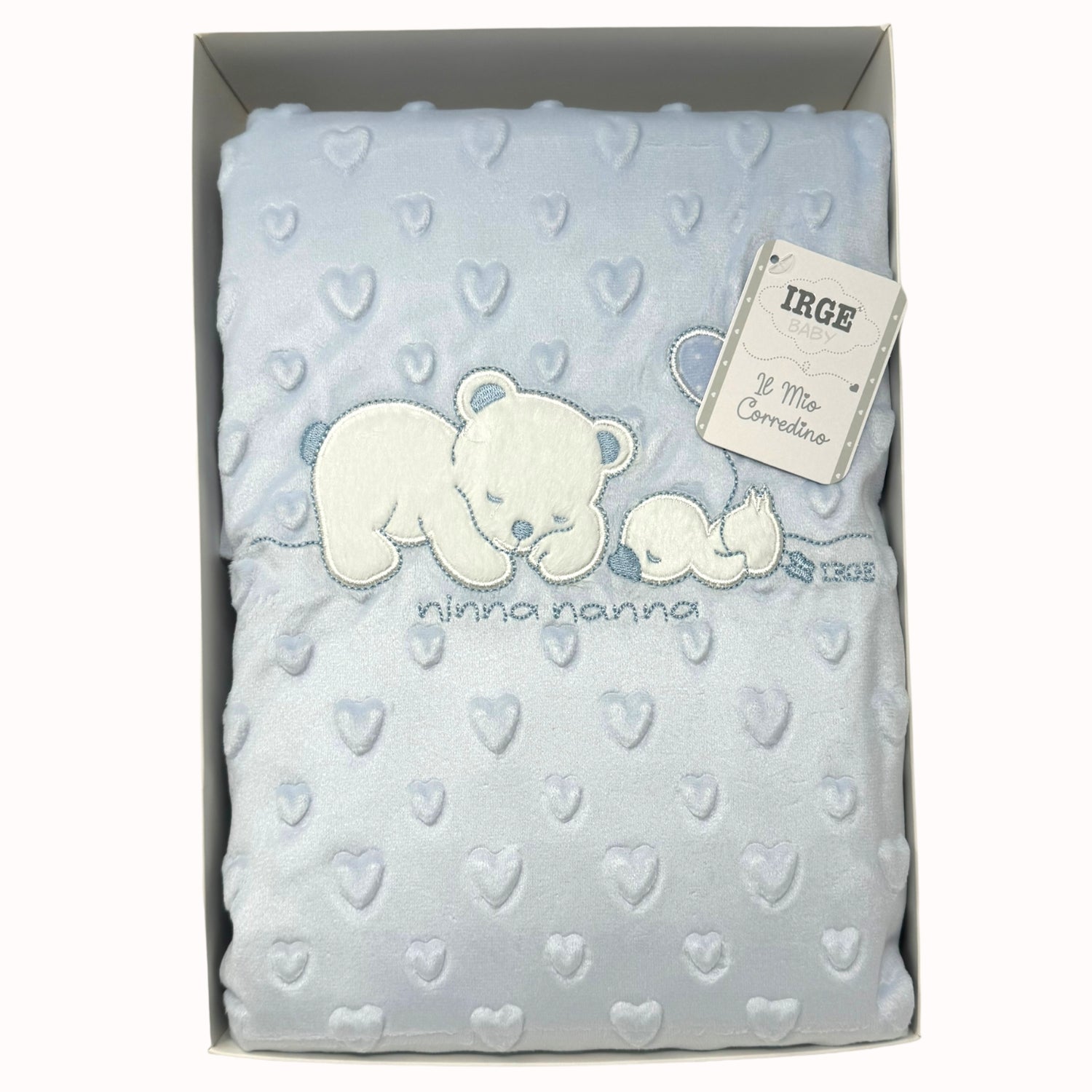 Irge Baby - Copertina Culla In Morbido E Caldo Coral Con Applicazione E Ricamo Mis. 115x140
